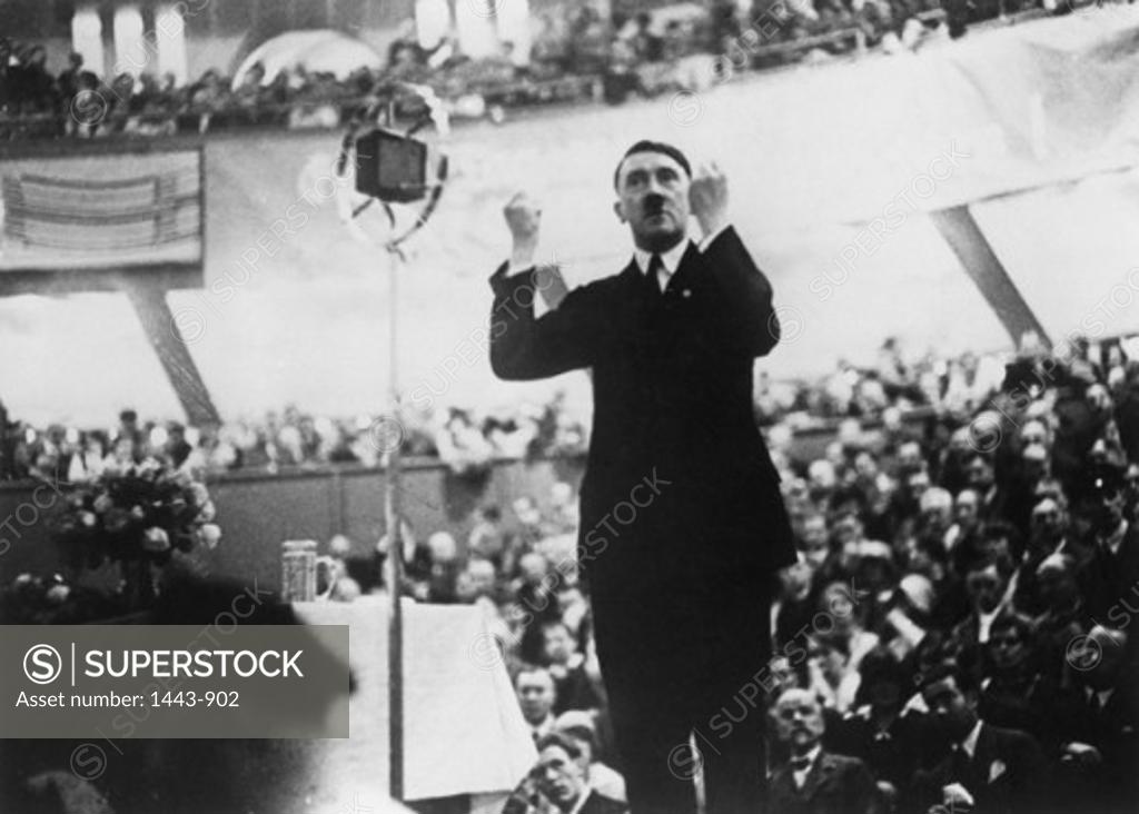 Stock Photo: 1443-902 Adolf Hitler, Sportpalast, Berlin, Germany, September 14, 1930