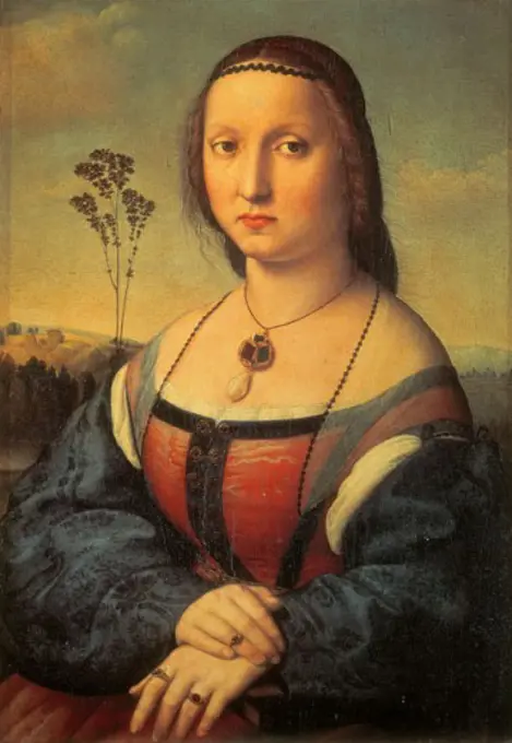 Maddalena Doni  1506 Raphael (1483-1520 Italian) Oil on wood Palatine Gallery, Palazzo Pitti, Florence, Italy