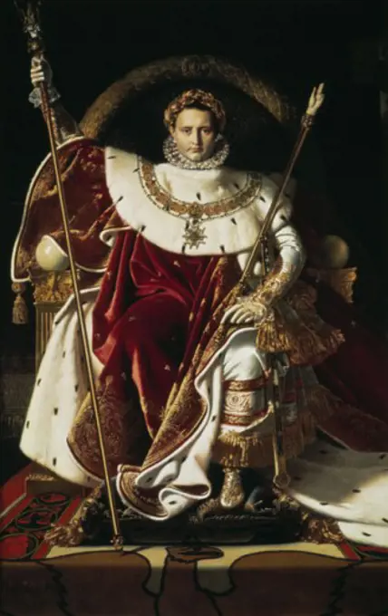 Napoleon on the Throne ca. 1806 Jean Auguste Dominique Ingres (1780-1867 French) Musee de l'Armee, Paris, France