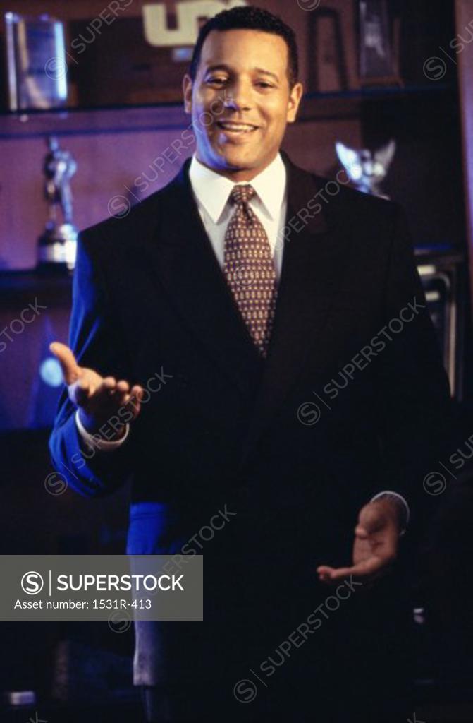 Stock Photo: 1531R-413 Portrait of a businessman gesturing with his hands