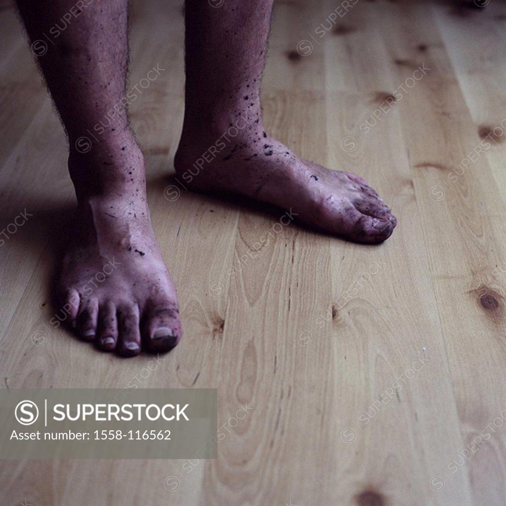 Legs Toes Bare Dirty Floor, Hardwood Floor Parts