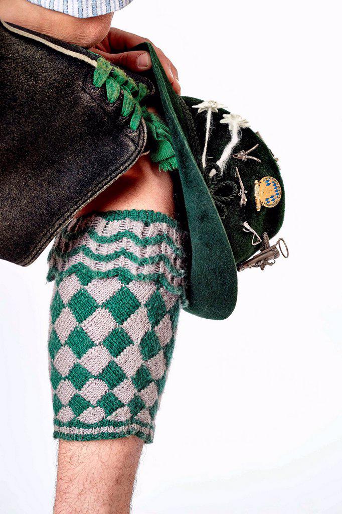 Traditional costumes details, gaiters and lederhosen