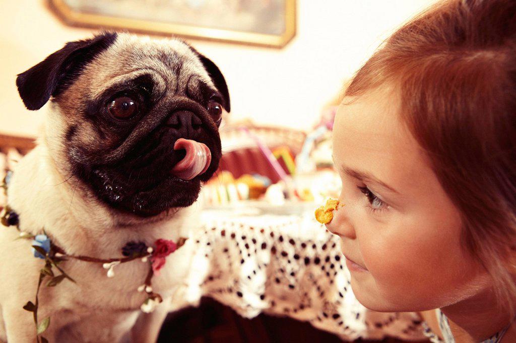 Kids Party, girl with dog