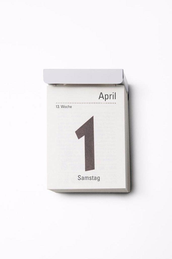 Calendars, 1. April, Saturday,   Day calendars, tearoff calendars, calendar leaf, date, day, weekday, April joke, joke day, fun, humor, joking, joking...