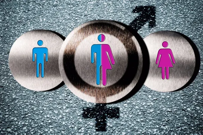 Pictograms, man and woman, intersex