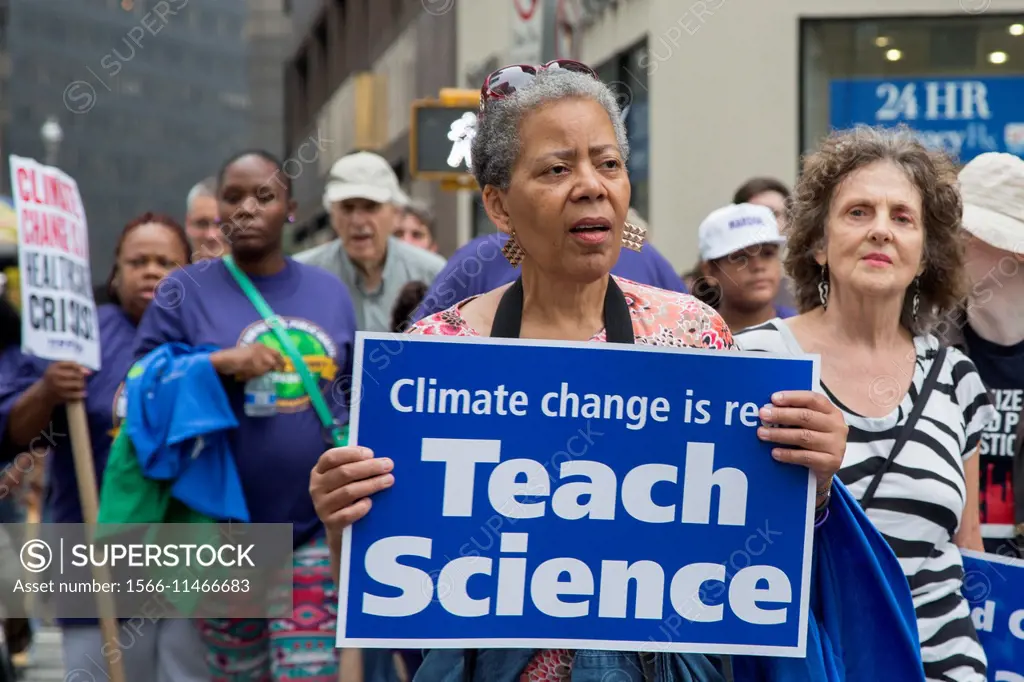 New York, New York - Teachers joined hundreds of thousands in the ""People´s Climate March"" to demand urgent action against the threat of climate cha...