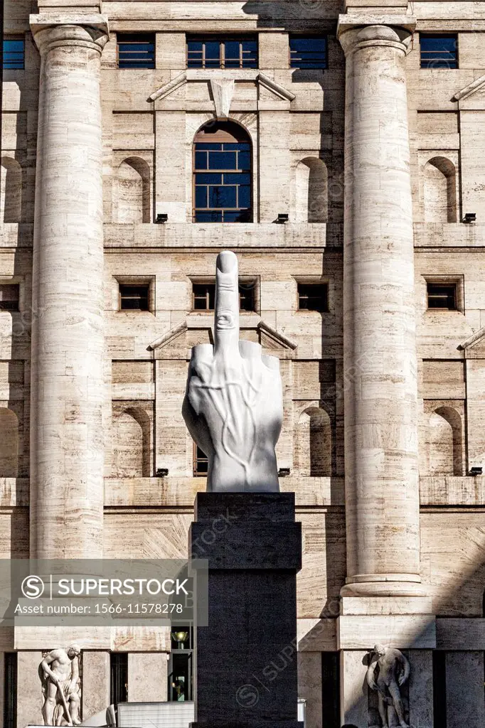L.O.V.E (2011), 36-foot white marble sculpture middle finger by ...