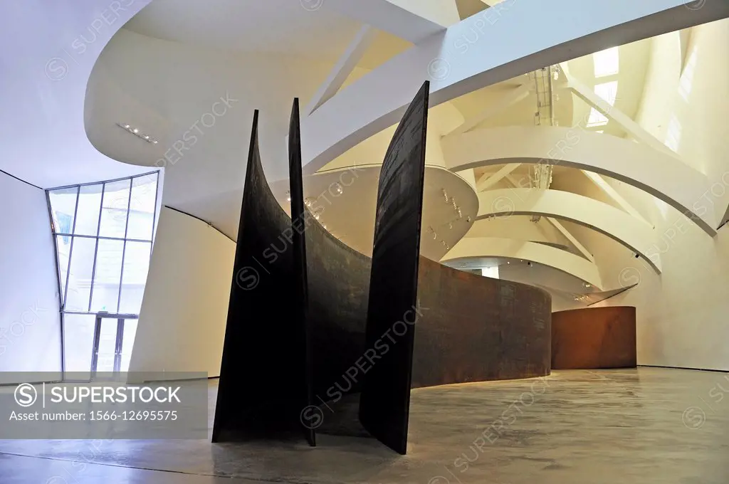 ´´Snake, The Matter of Time´´, weathering steel sculpture by the artist Richard Serra, permanente collection of the Guggenheim Museum designed by arch...