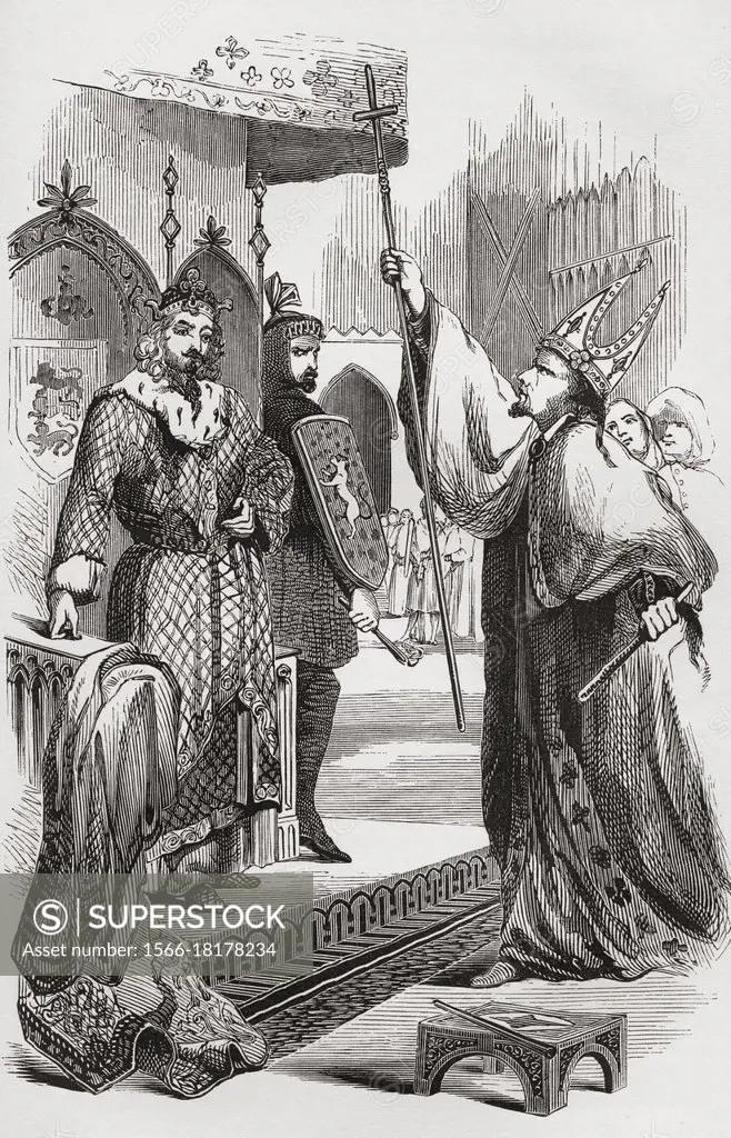 Henry II, 1207 1272, aka Henry of Winchester. King of England, Lord of Ireland, and Duke of Aquitaine, seen here promising to abide by the Great Chart...