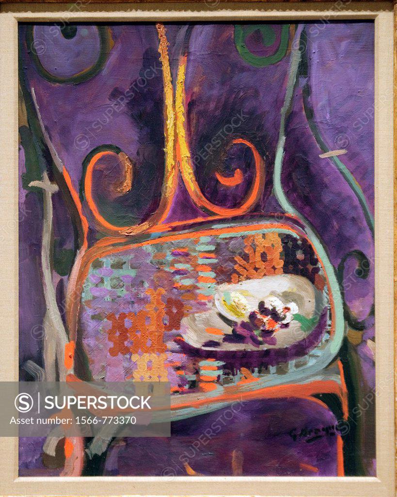 Stock Photo: 1566-773370 A Garden Chair, 1947-60, by Georges Braque, French, Oil on canvas H  25-5/8, W  19-3/4 inches, 65 1 x 50 2 cm , Metropolitan Museum of Art, New York C...