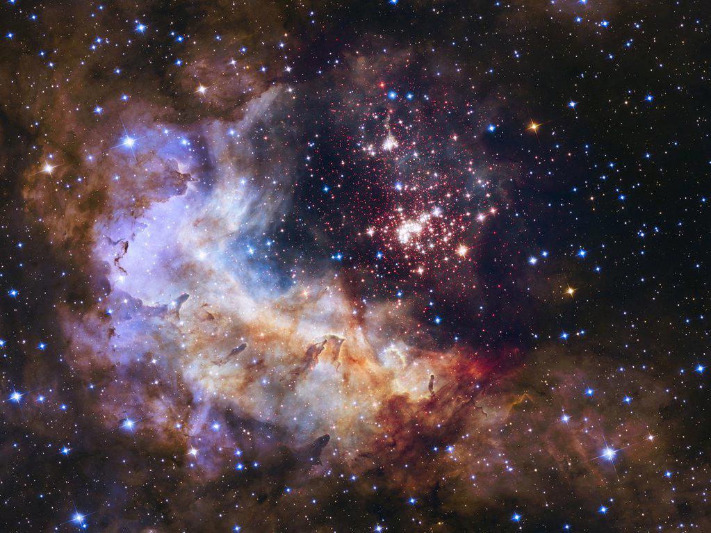 NASA and ESA are celebrating the Hubble Space Telescope's silver anniversary of 25 years in space by unveiling some of nature's own fireworks - a gian...
