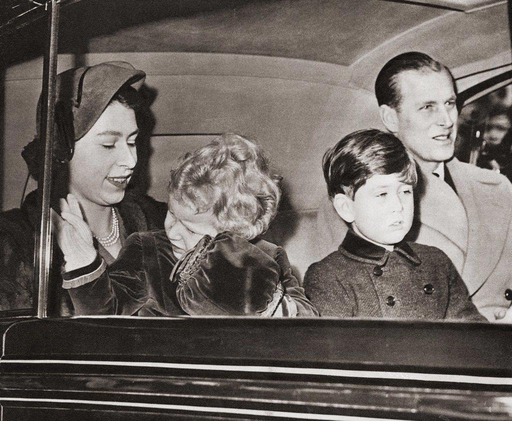 EDITORIAL The Royal Family arrive back in London after a stay in Sandringham. Elizabeth II, Queen of the United Kingdom, born 1926. Prince Philip, Duk...