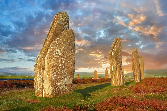 The Ring of Brodgar ( circa 2,500 to circa 2,000 BC) is a Neolithic henge and stone circle or henge, the largest and finest stone circles in the Briti...