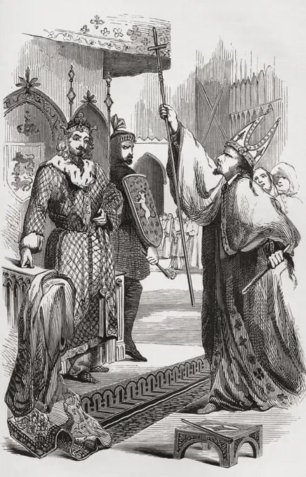 Henry II, 1207 1272, aka Henry of Winchester. King of England, Lord of Ireland, and Duke of Aquitaine, seen here promising to abide by the Great Chart...