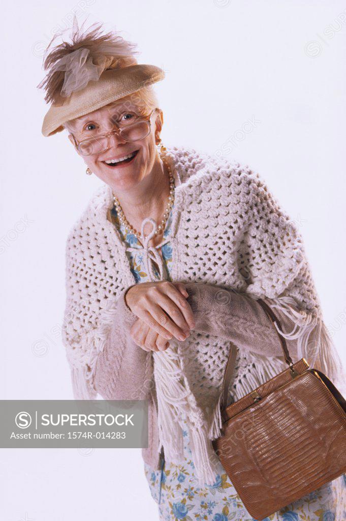Stock Photo: 1574R-014283 Portrait of a senior woman smiling
