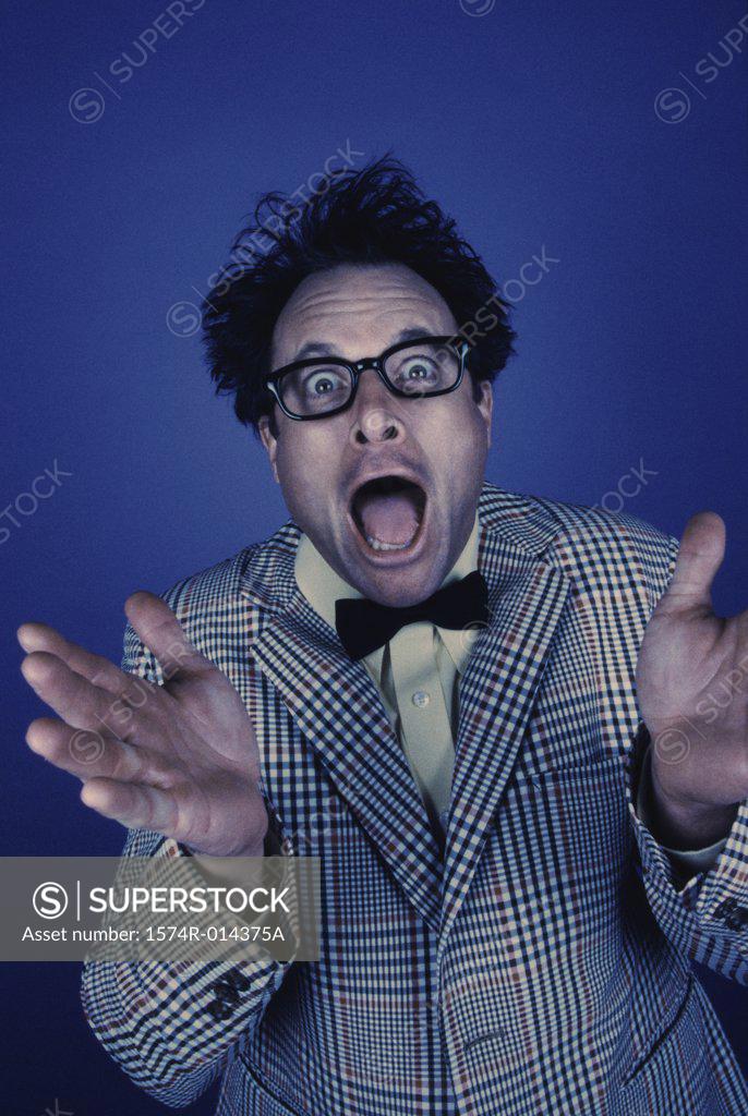 Stock Photo: 1574R-014375A Portrait of a mid adult man shouting