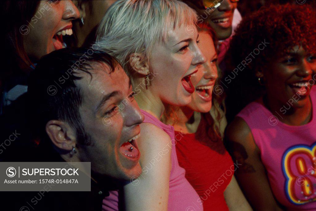 Stock Photo: 1574R-014847A Close-up of a group of friends laughing together