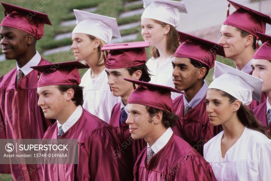 Stock Photo: 1574R-014968A Group of teenage graduates standing together