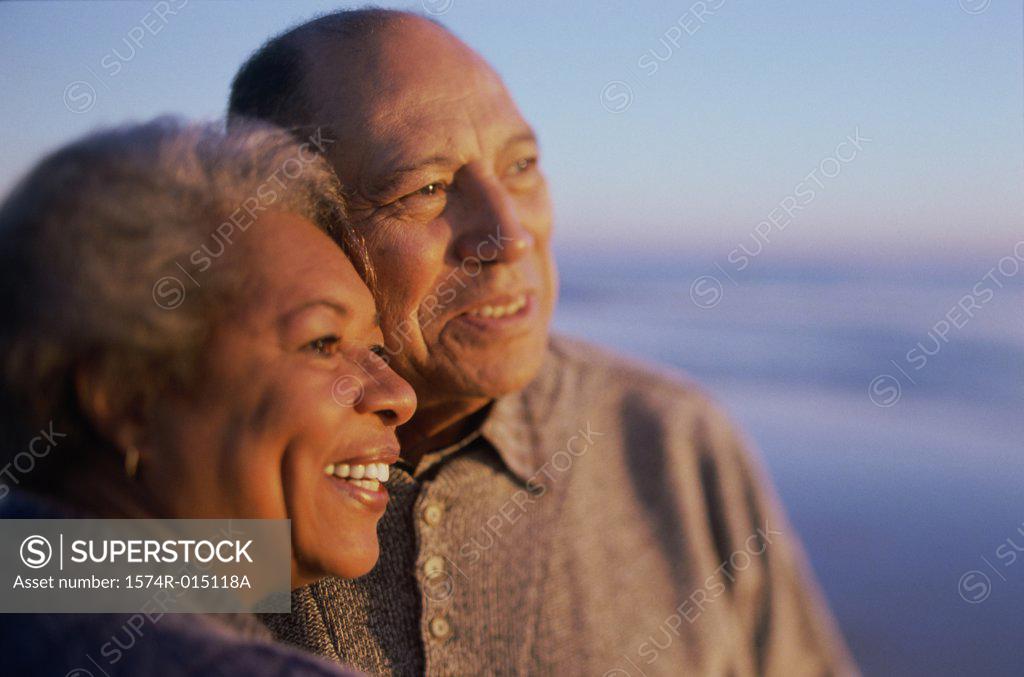 Stock Photo: 1574R-015118A Close-up of a senior couple smiling
