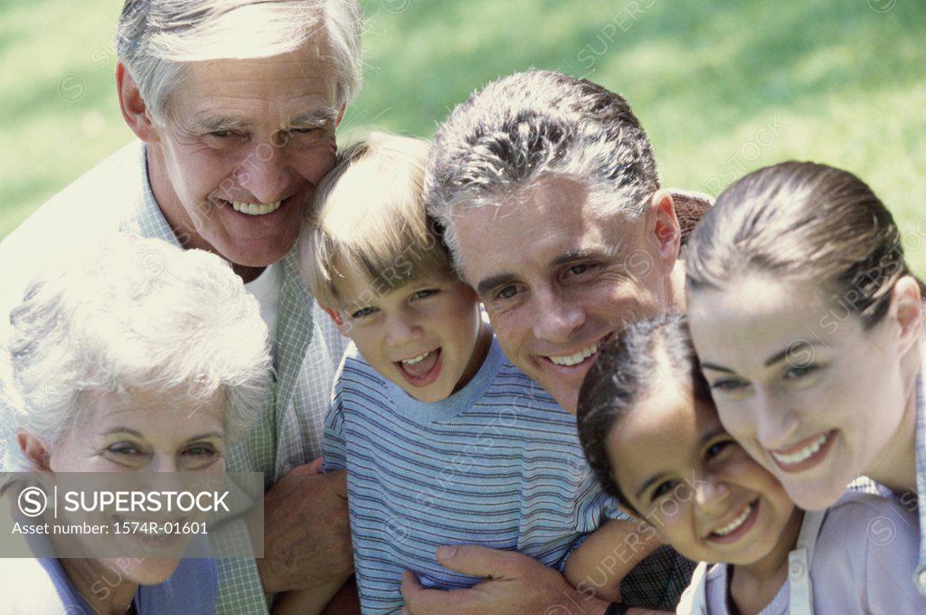 Stock Photo: 1574R-01601 Close-up of a family smiling