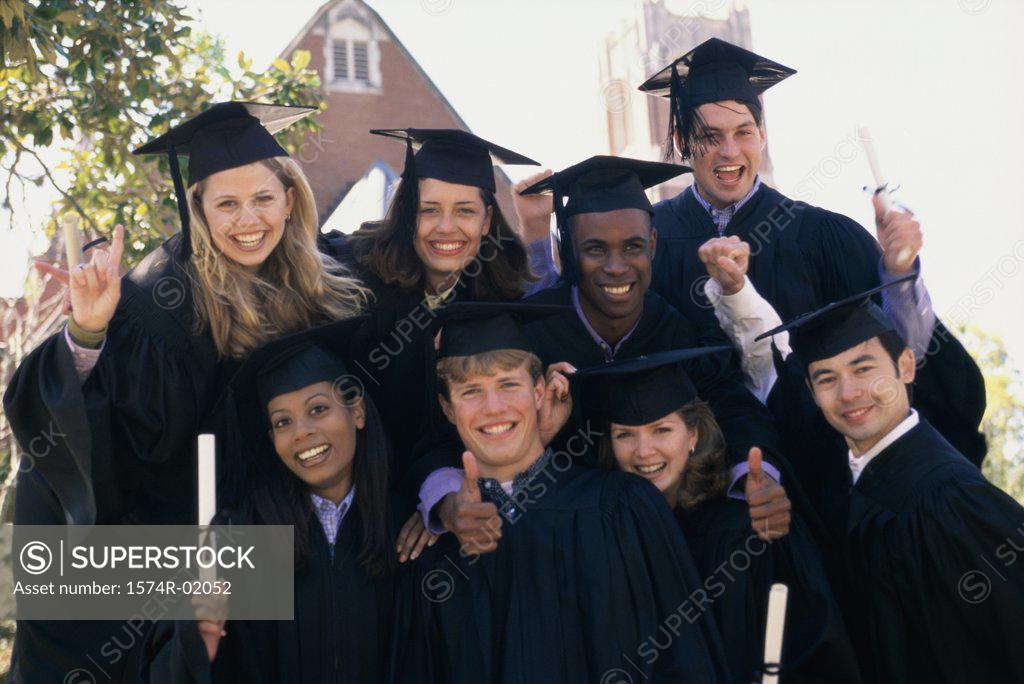 Stock Photo: 1574R-02052 Group of graduating students