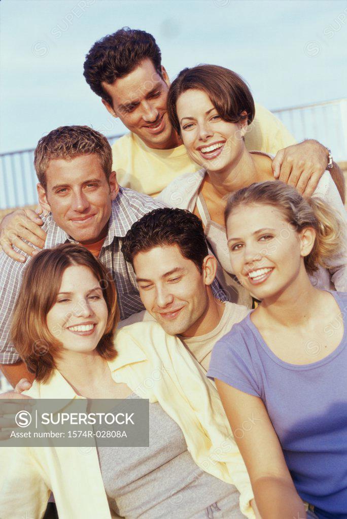 Stock Photo: 1574R-02808A Portrait of a group of young people smiling