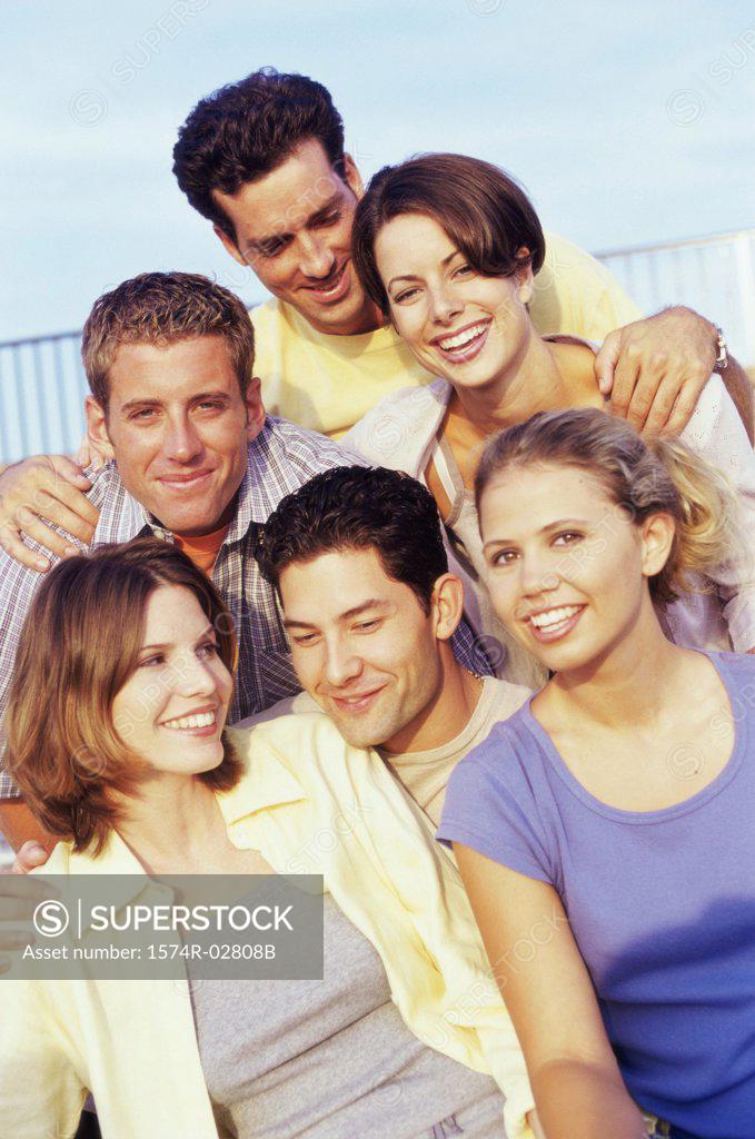 Stock Photo: 1574R-02808B Portrait of a group of young people smiling
