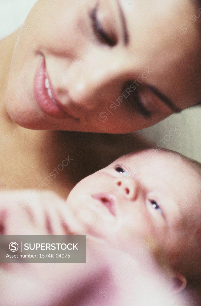 Stock Photo: 1574R-04075 Close-up of a mother holding her baby boy