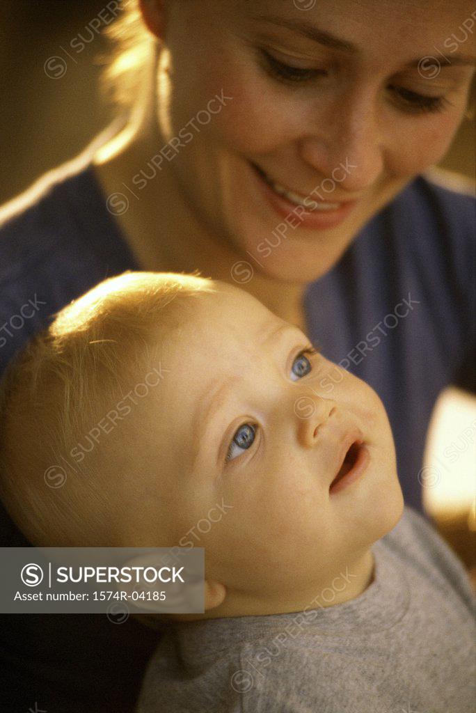 Stock Photo: 1574R-04185 Close-up of a mother with her baby boy