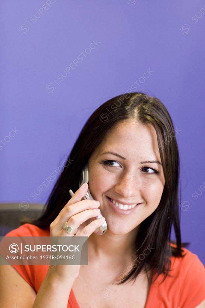 Stock Photo: 1574R-05416C Close-up of a businesswoman talking on a mobile phone