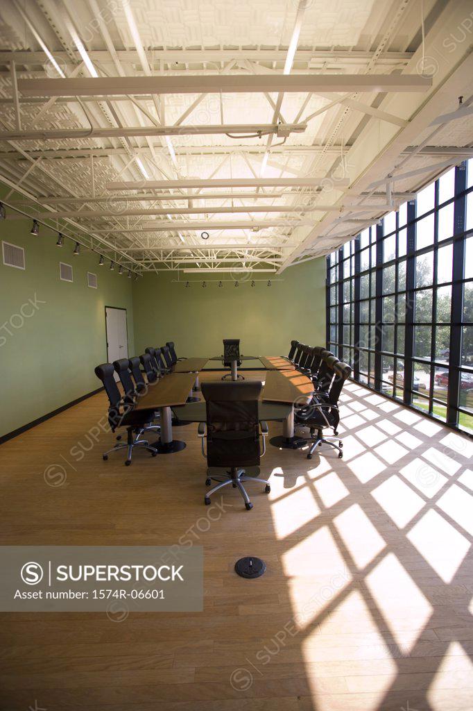 Stock Photo: 1574R-06601 Chairs and a table in a boardroom