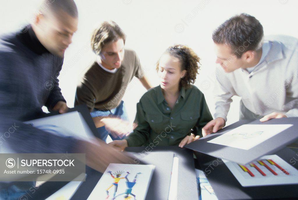 Stock Photo: 1574R-0935 Business executives having a discussion