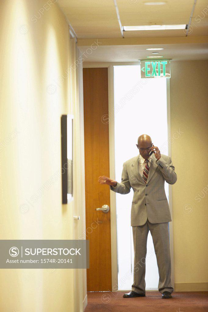 Stock Photo: 1574R-20141 Businessman talking on a mobile phone