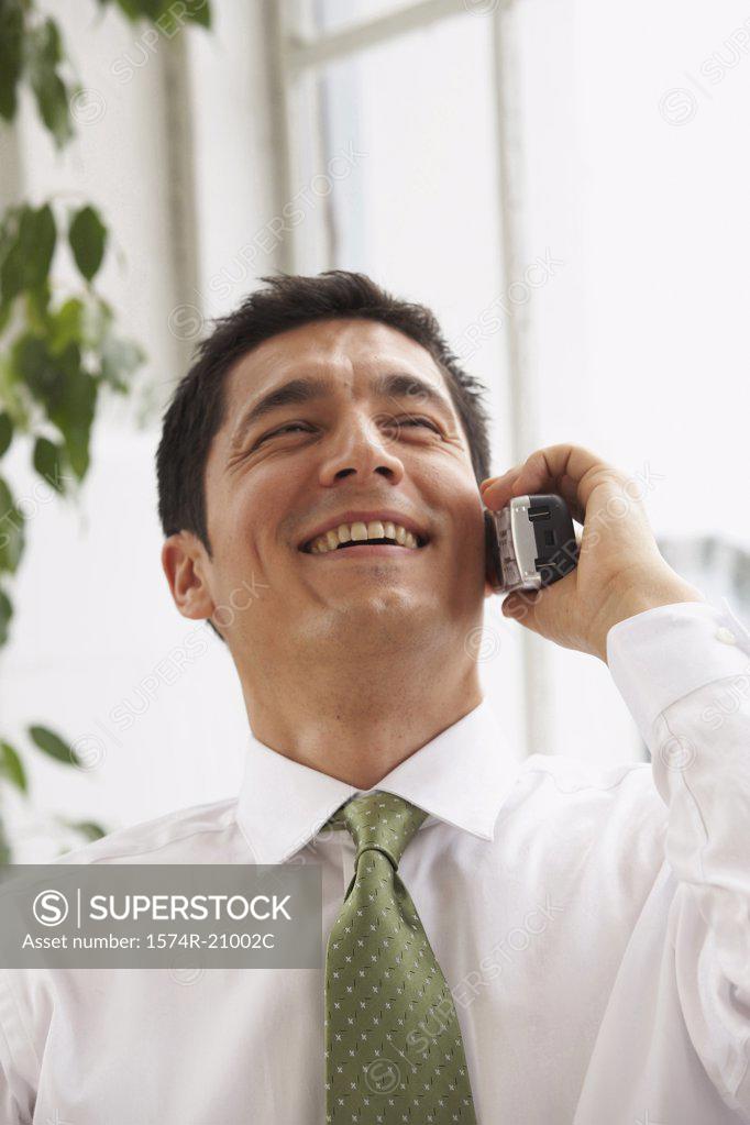 Stock Photo: 1574R-21002C Close-up of a businessman talking on the phone