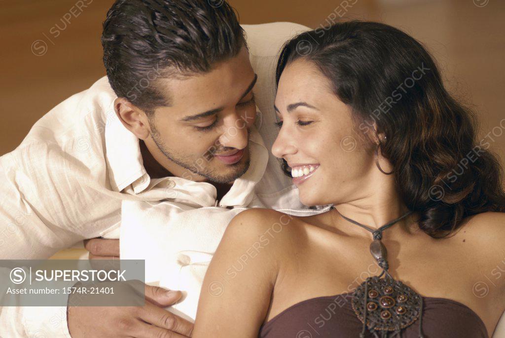 Stock Photo: 1574R-21401 Close-up of a young couple smiling