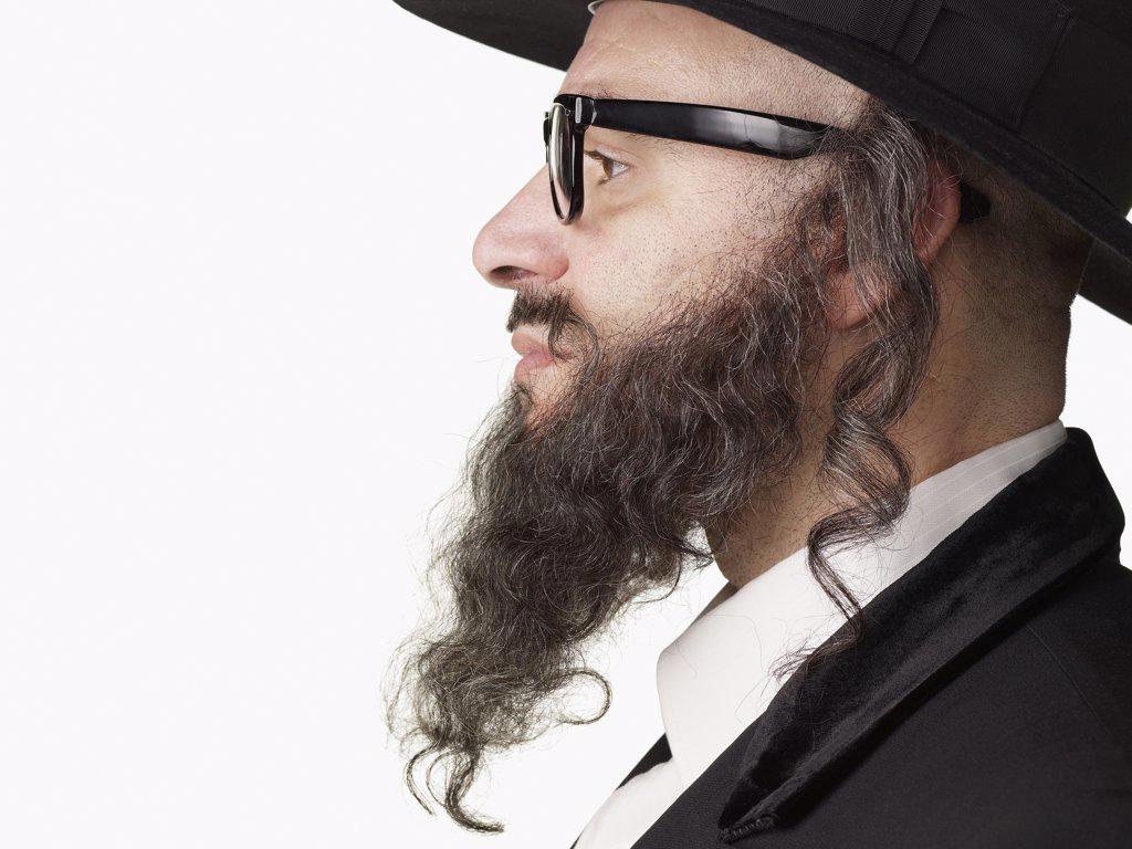 Profile of serious Jewish rabbi