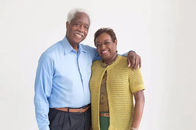 Portrait of smiling and older Black couple
