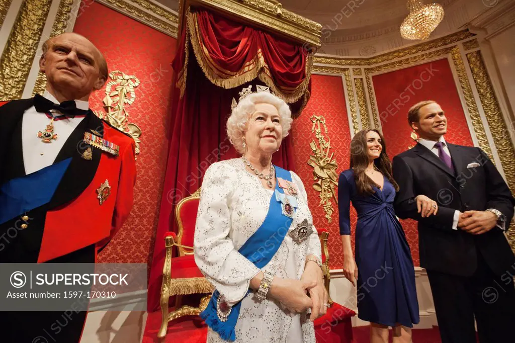 England, London, Madame Tussauds, Waxwork Display of Members of The British Royal Family