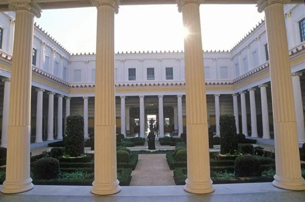Inner Peristyle Garden of the J. Paul Getty Museum, Malibu, Los Angeles, California