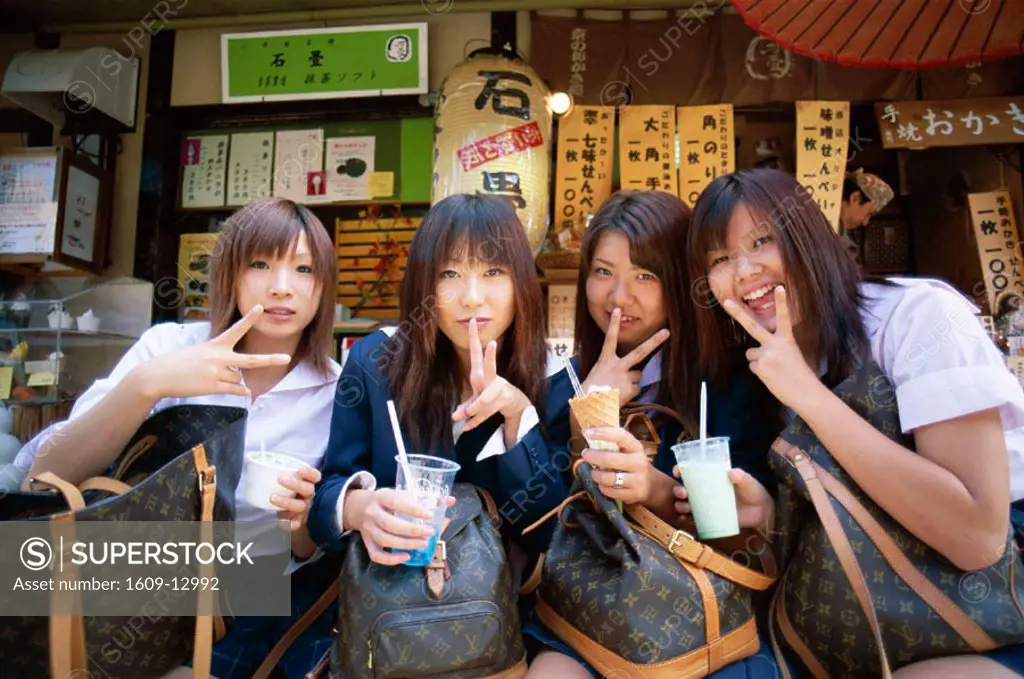 Japanese School Girls with Louis Vuitton Bags, Tokyo, Honshu, Japan -  SuperStock