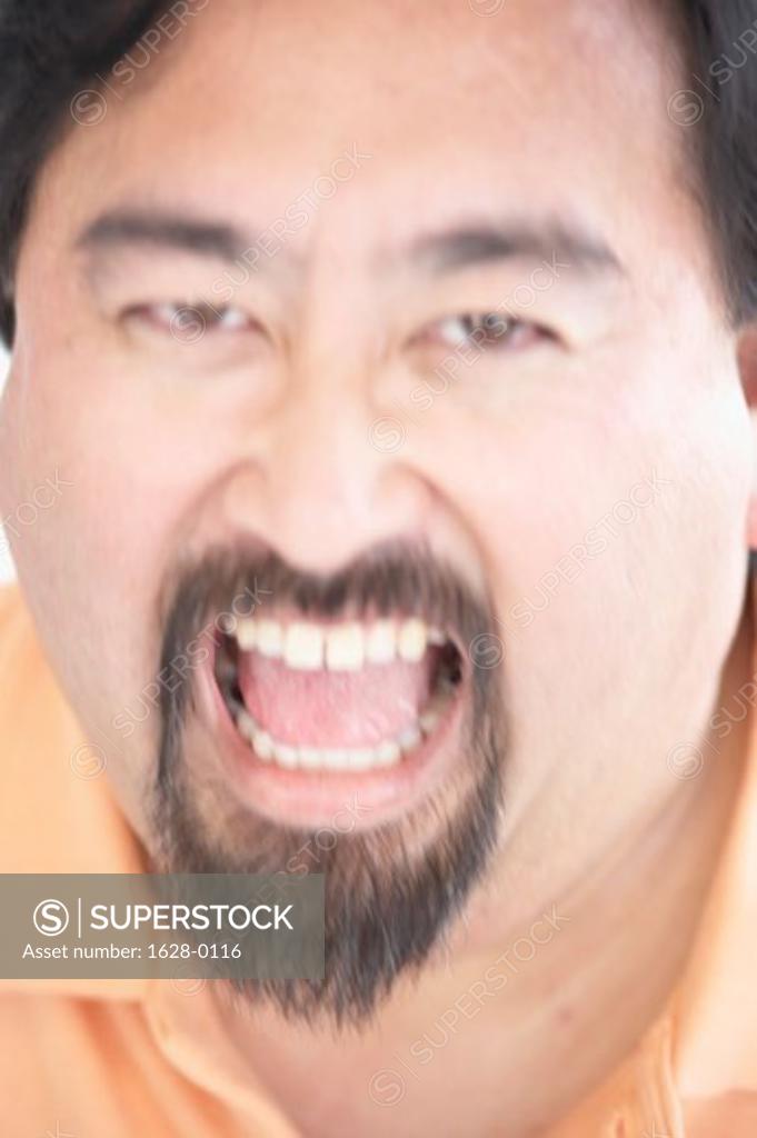 Stock Photo: 1628-0116 Portrait of a mature man screaming
