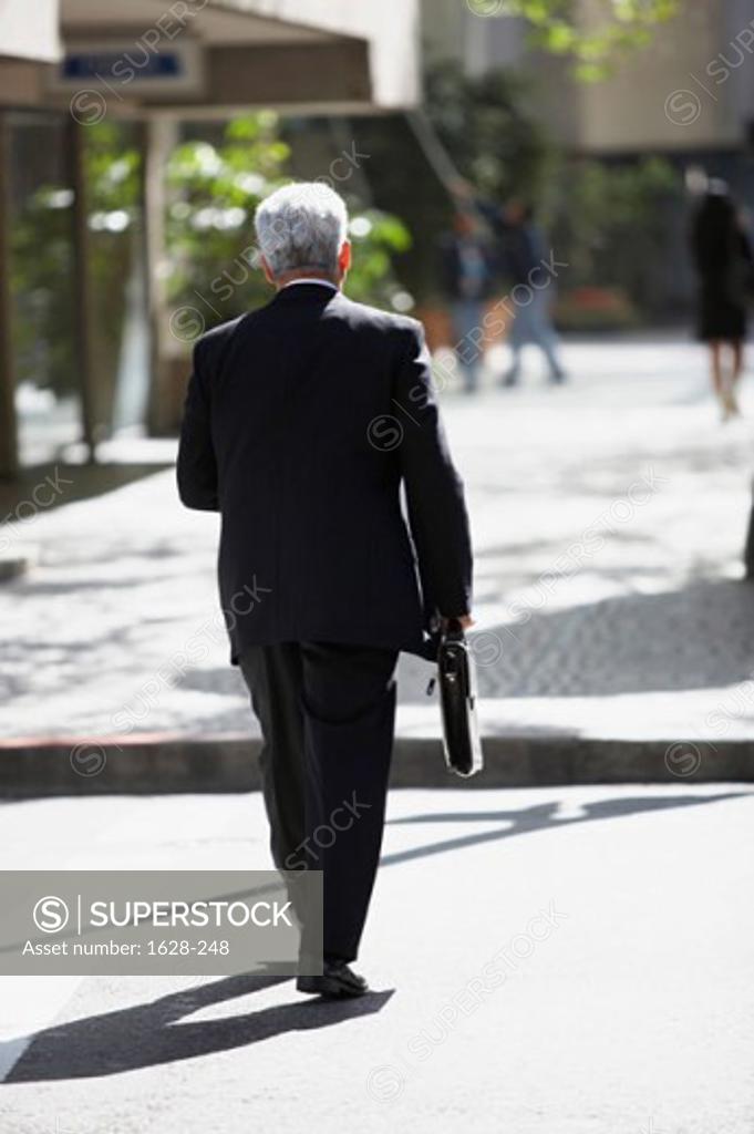 Stock Photo: 1628-248 Rear view of a businessman carrying a briefcase