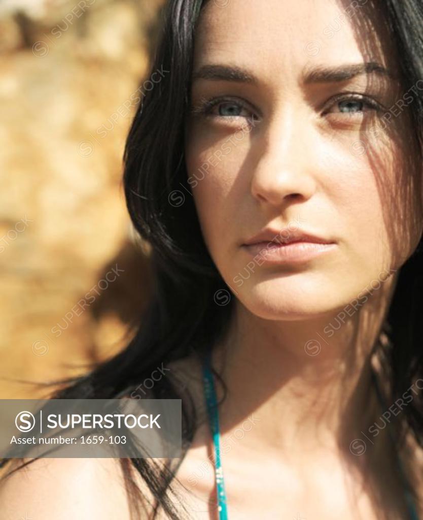 Stock Photo: 1659-103 Close-up of a young woman looking serious