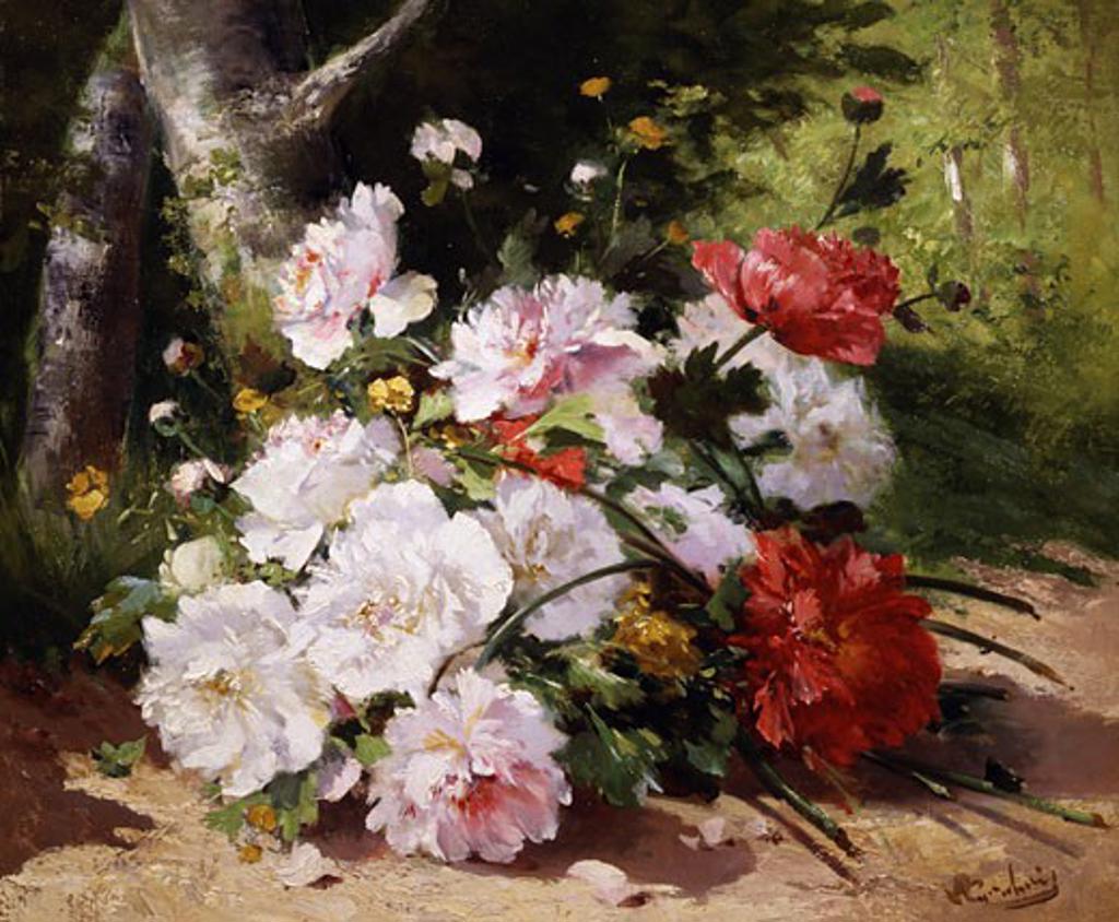 A Still Life of Mixed Summer Flowers Eugene Henri Cauchois (1850-1911 French)