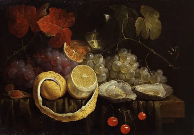 Still Life of Fruit and Oysters Joris van Son (1623-1667 Flemish)