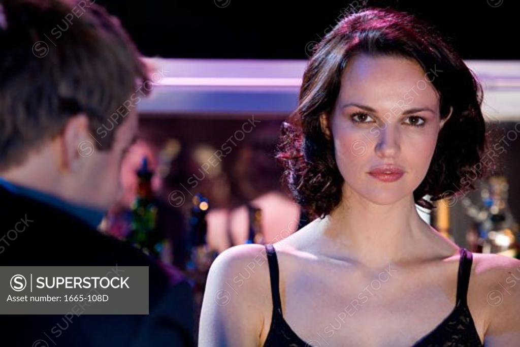 Stock Photo: 1665-108D Portrait of a female bartender thinking