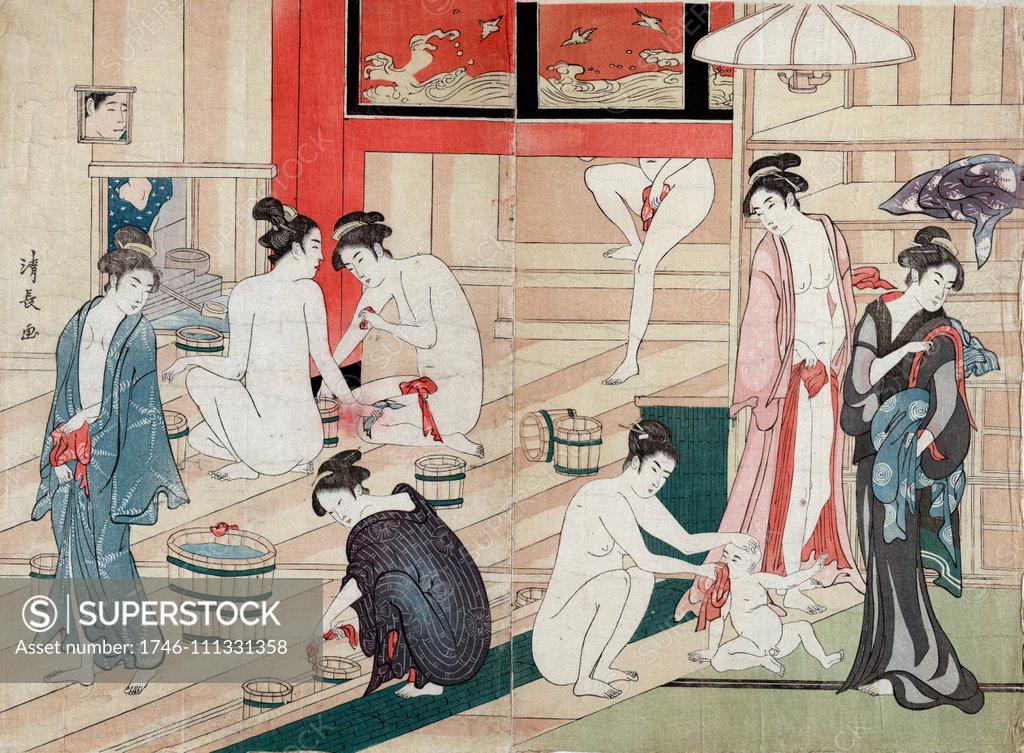 Torii Kiyonaga bathhouse women Japanese Fine Art Print