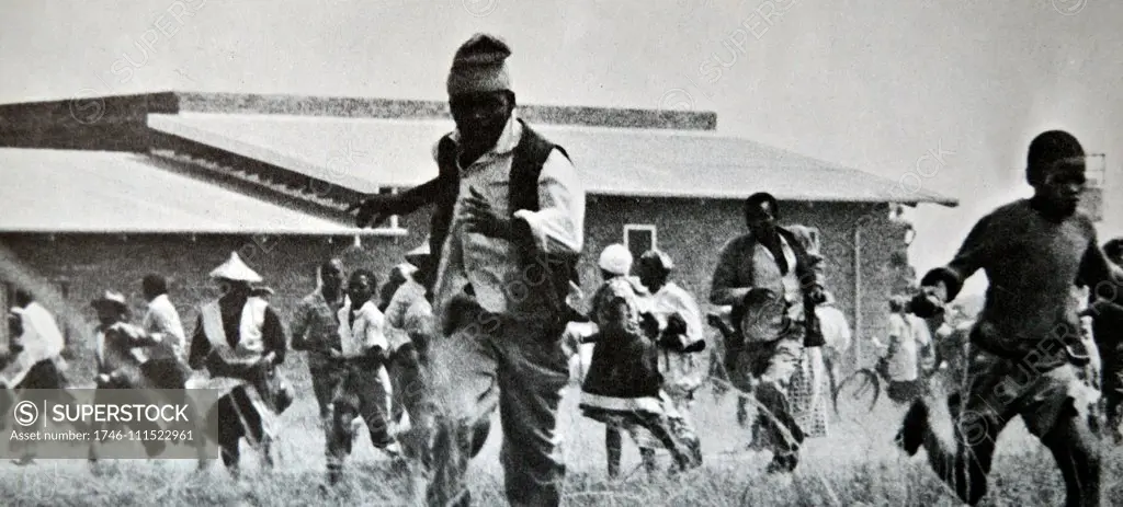 The Sharpeville massacre occurred on 21 March 1960, at the police station in the South African township of Sharpeville in Transvaal (today part of Gauteng). After a day of demonstrations against the Pass laws, a crowd of about 5,000 to 7,000 black protesters went to the police station. The South African police opened fire on the crowd, killing 69 people.