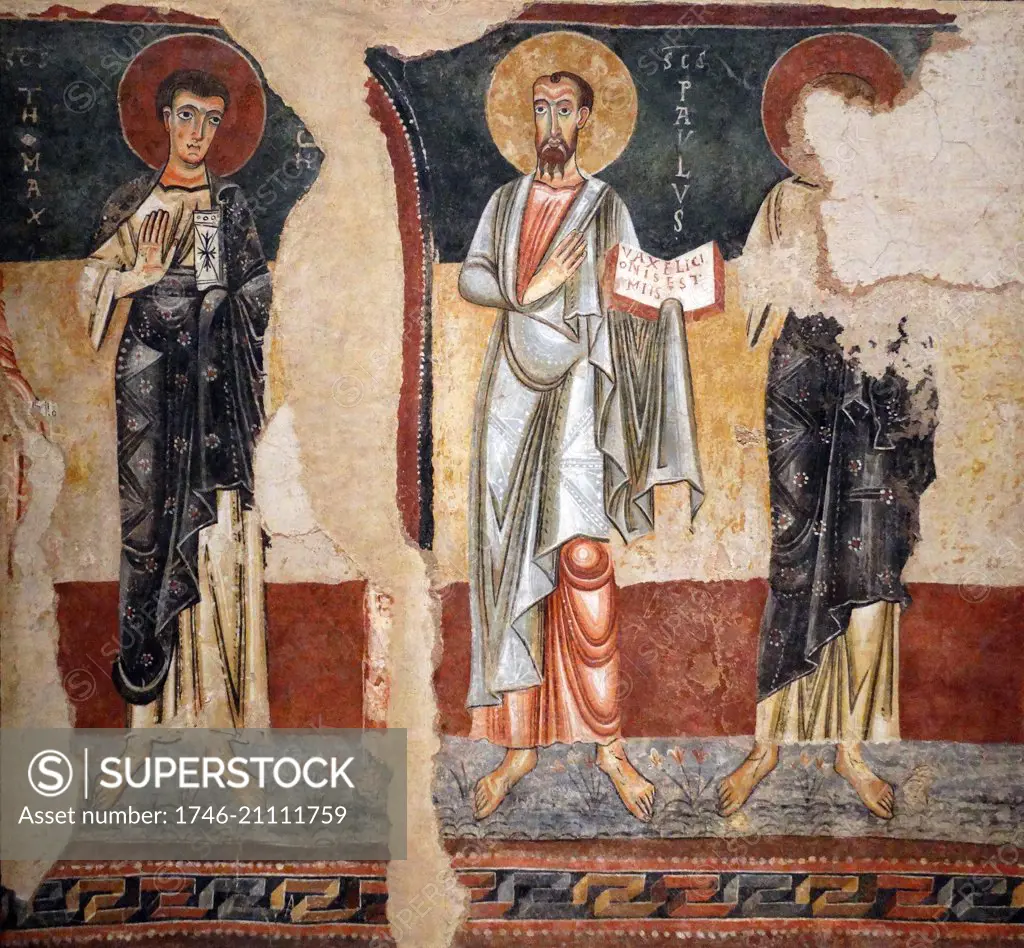 Fresco from the Fantiga church of Santa Maria Castle, Ocaña, Spain. Dated 12th Century