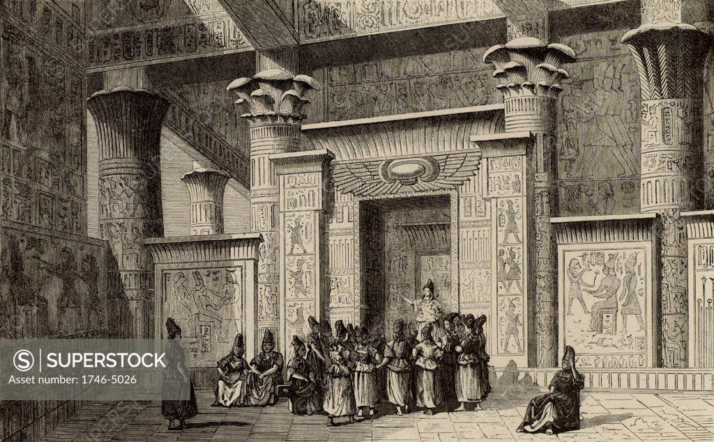 Stock Photo: 1746-5026 Pythagoras (6th century BC) Ancient Greek Philosopher and mathematician, with the Egyptian priests.  Engraving fromVies des Savants Illustres by Louis Figuier (Paris 1866).